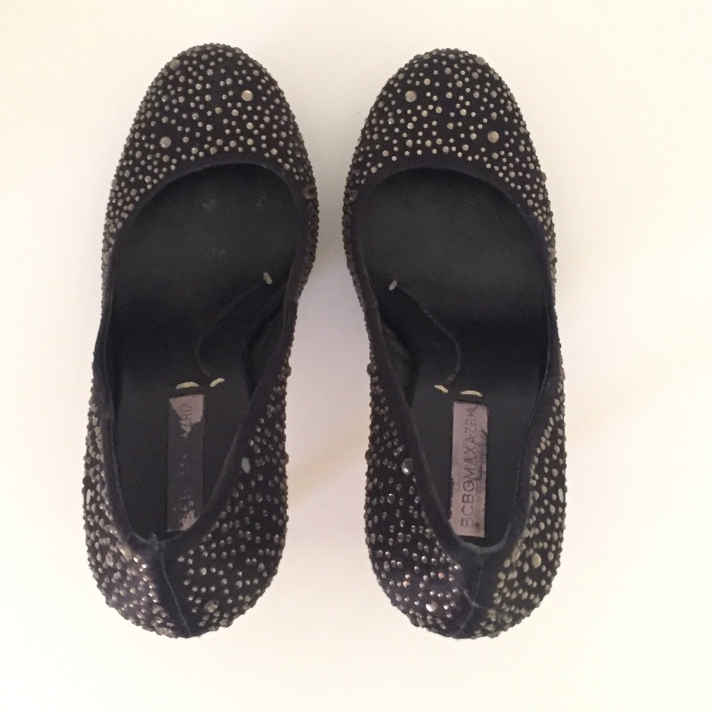 💕SOLD💕BCBGMAXAZRIA Black Rhinestone Pumps size 8 - Picture 3 of 4